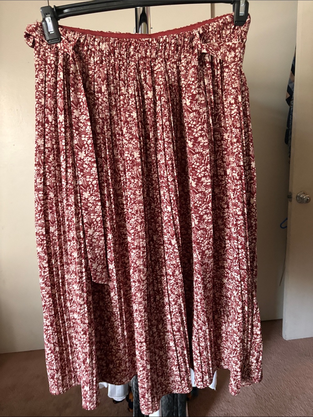 Alice Blue Burgundy Floral Maxi Skirt